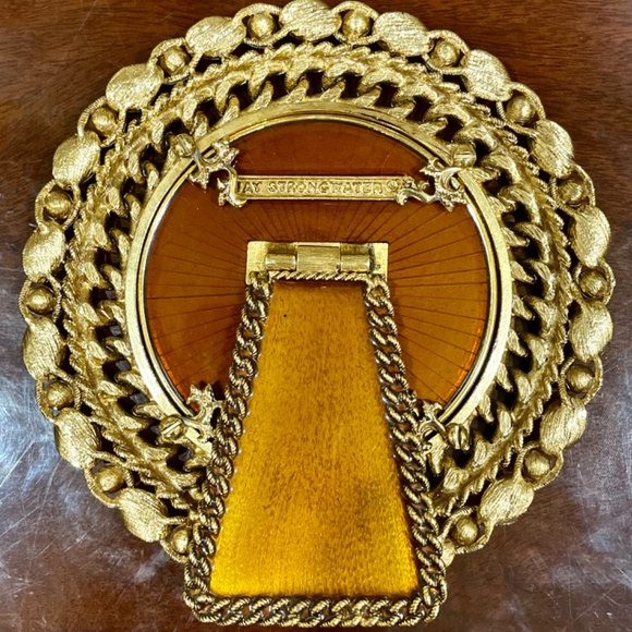 GORGEOUS JAY STRONGWATER JEWELED ENAMELED CRYSTAL ROUND PICTURE FRAME 6” - Picture 9 of 11